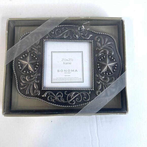Sonoma NEW Rectangular Western Vibes Belt Buckle-Like Photo Picture Frame Small - Picture 1 of 5